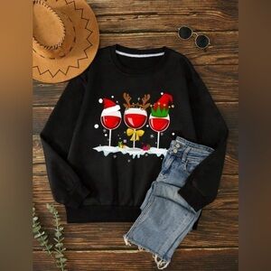 Holiday Cheer🍷! Black Holiday Sweatshirt